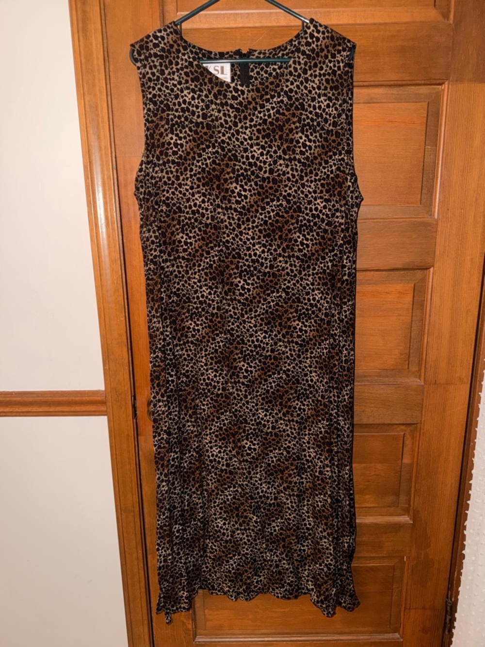 Vintage Y2k Dress Leopard Midi Sleeveless Karin Stevens